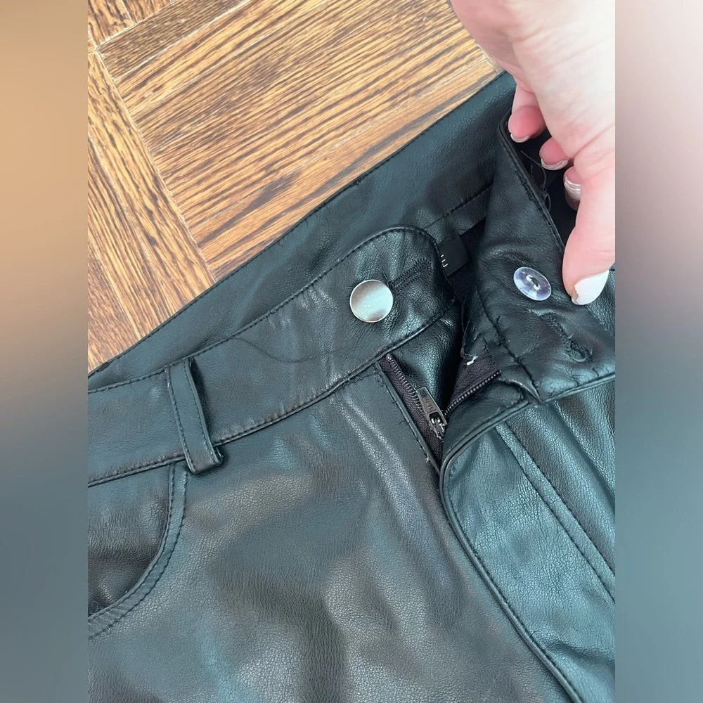 DYNAMITE leather straight leg pants in size 2 - Picture 2 of 5